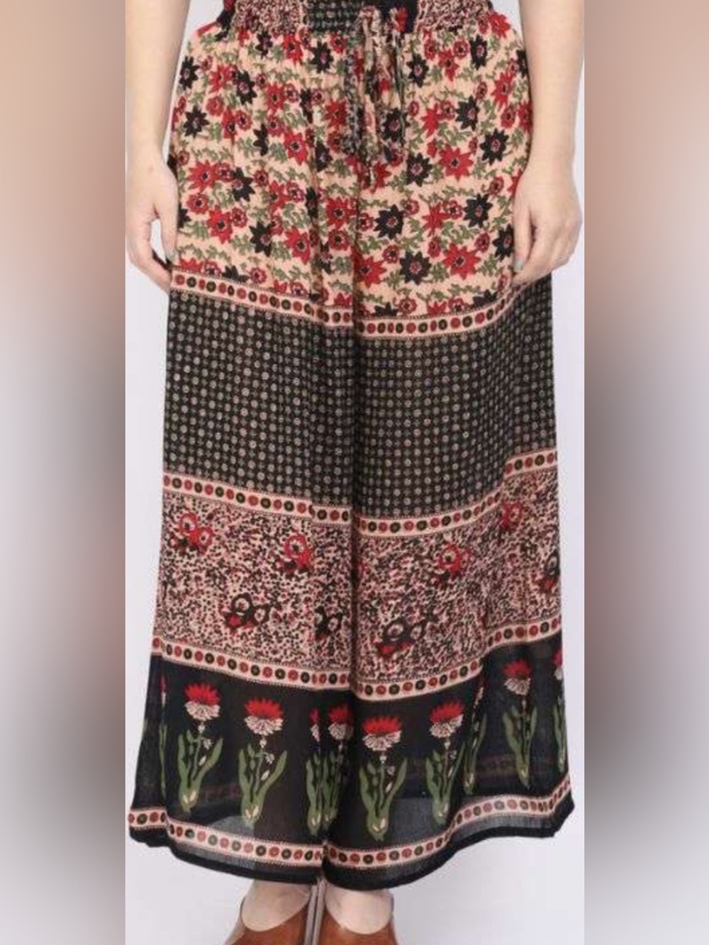 Boho wide leg printed pants